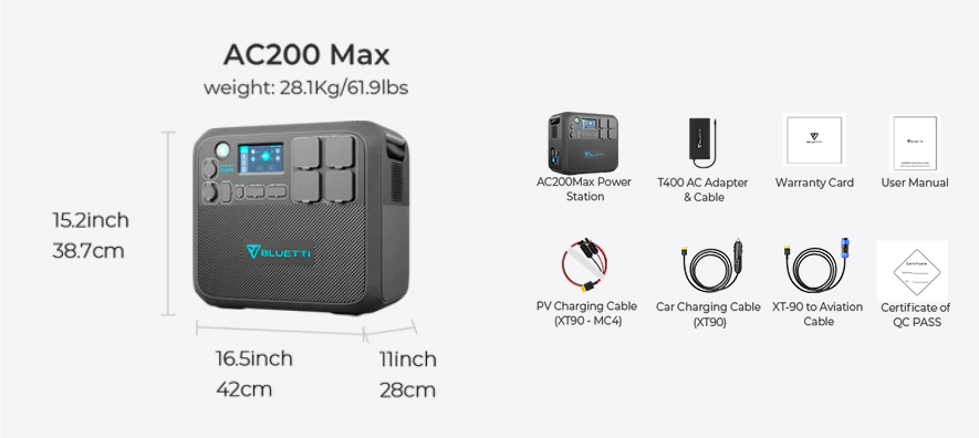 BLUETTI AC200MAX Expandable Power Station | 2200W 2048Wh
