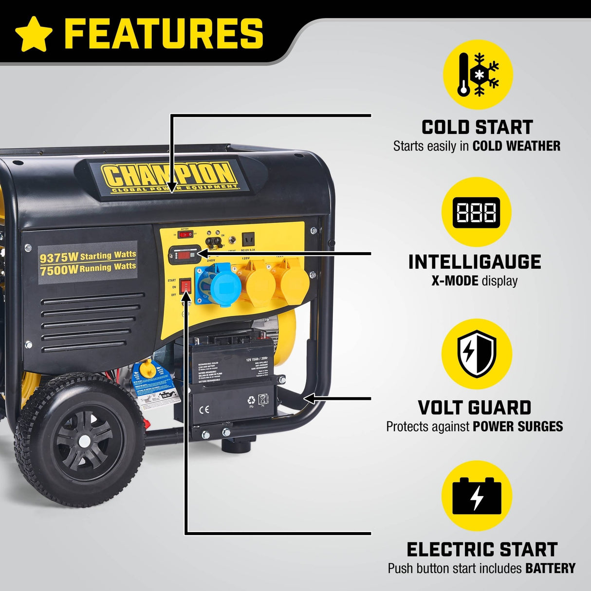Stromerzeuger CHAMPION 8000W Petrol Generator - SEV