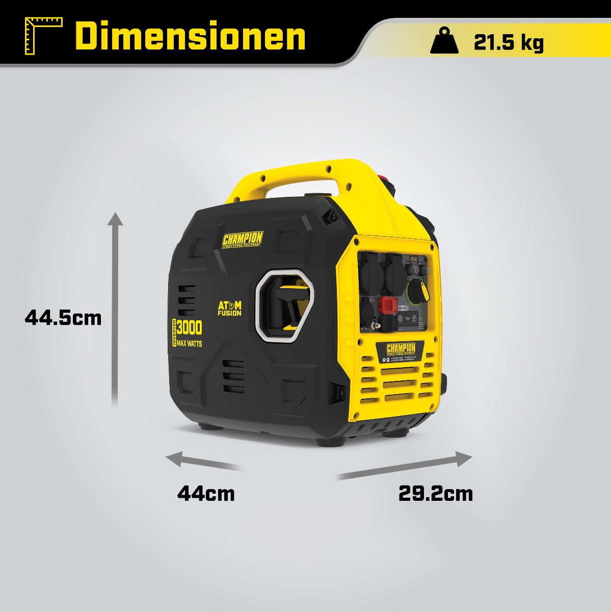 Stromerzeuger CHAMPION 3000 Watt Dual-Fuel Inverter Generator – The Atom Fusion - SEV