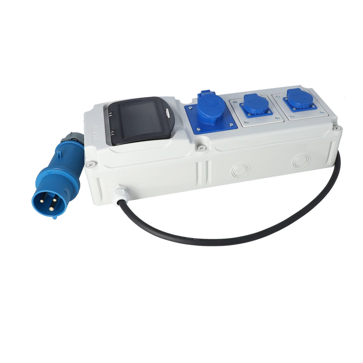 Mobile power distributor CEE 32A 230V to CEE/Schuko 16A 230V with residual current circuit breaker