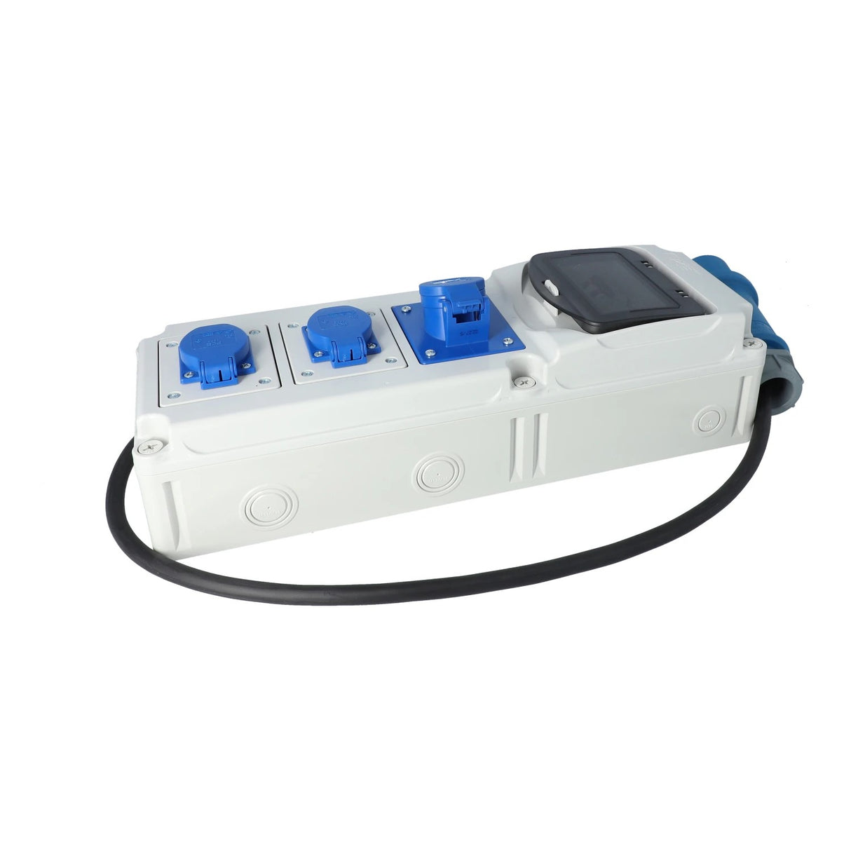 Mobile power distributor CEE 32A 230V to CEE/Schuko 16A 230V with residual current circuit breaker
