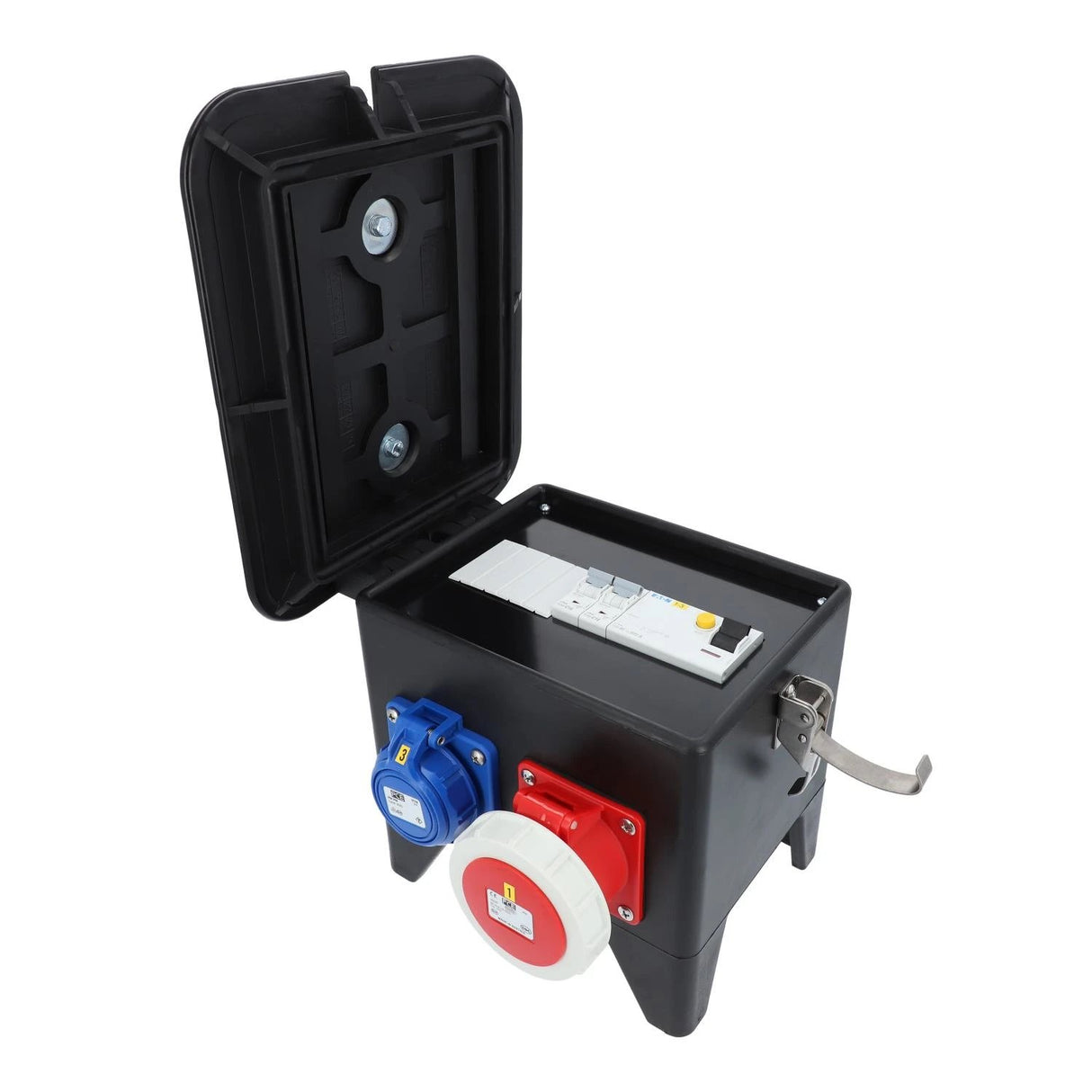 Mobile distributor power distributor RIED Model 3 with 1.5 m H07RN-F 5G 2.5 mm² rubber cable with CEE plug 400V 16A 5-pin 2x CEE socket 16A 2x Schuko socket IP54