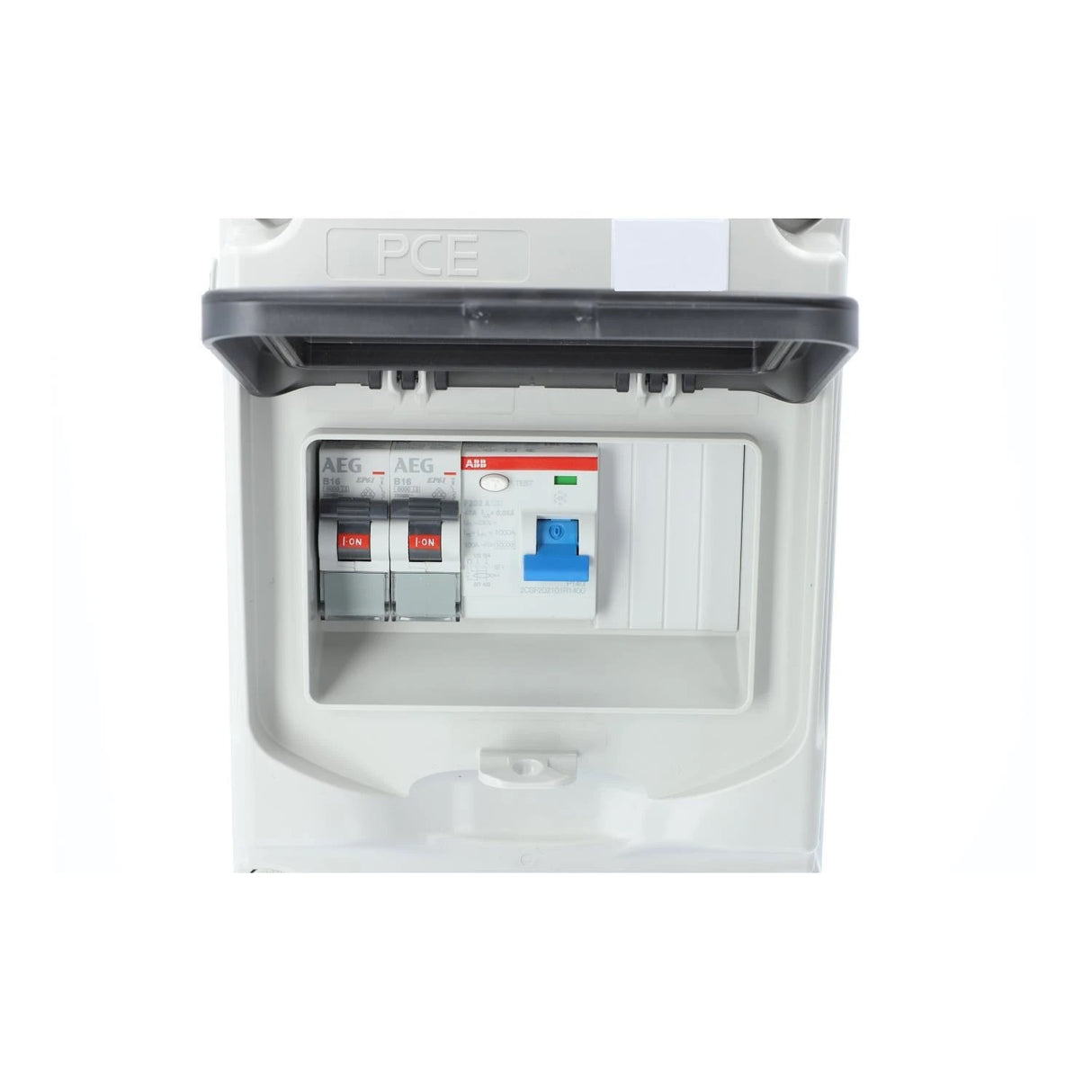 Mobile power distributor CEE 32A 230V to Schuko 16A 230V with FI circuit breaker