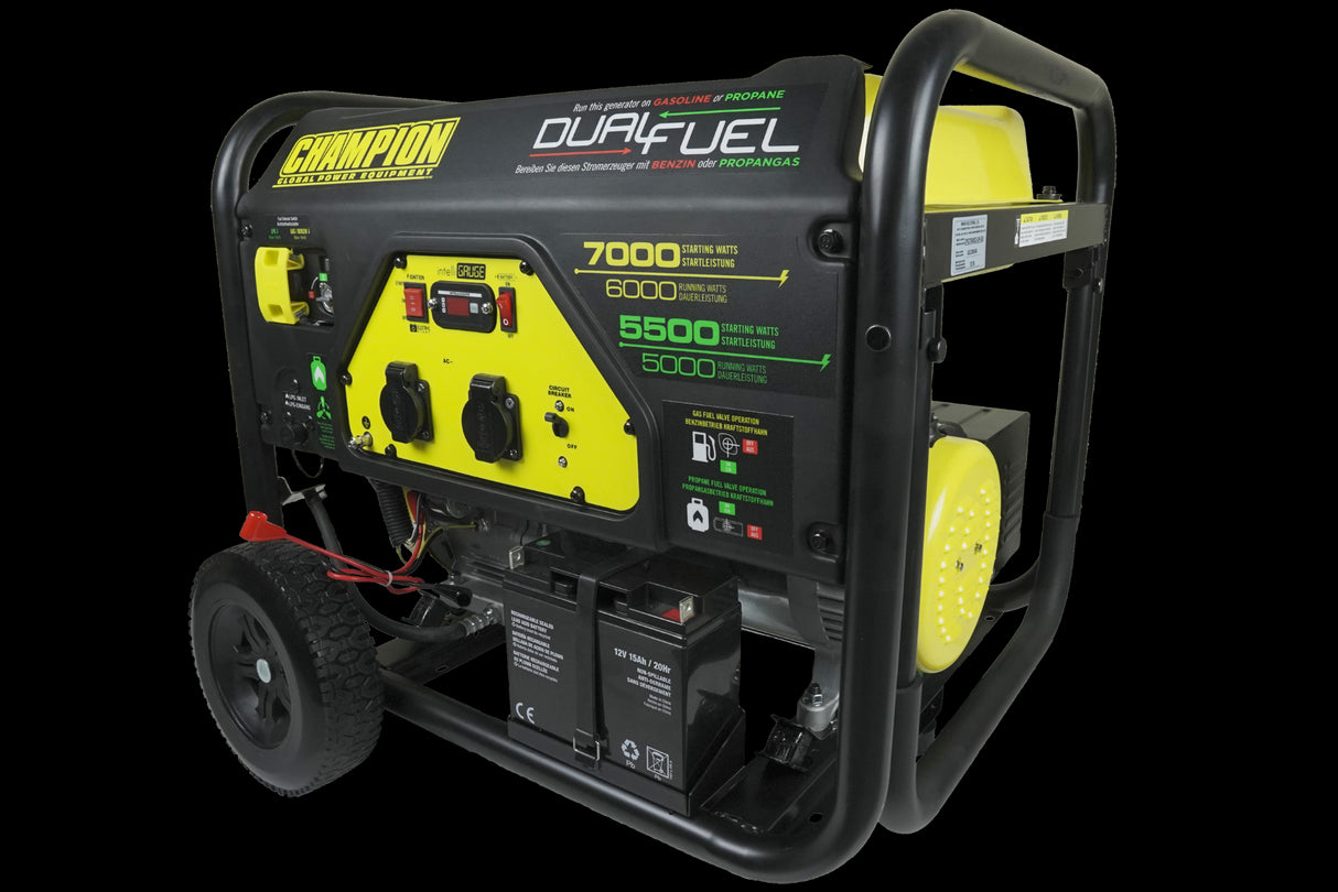 Power generator CHAMPION 7000 Watt LPG Dual Fuel Generator with electric starter