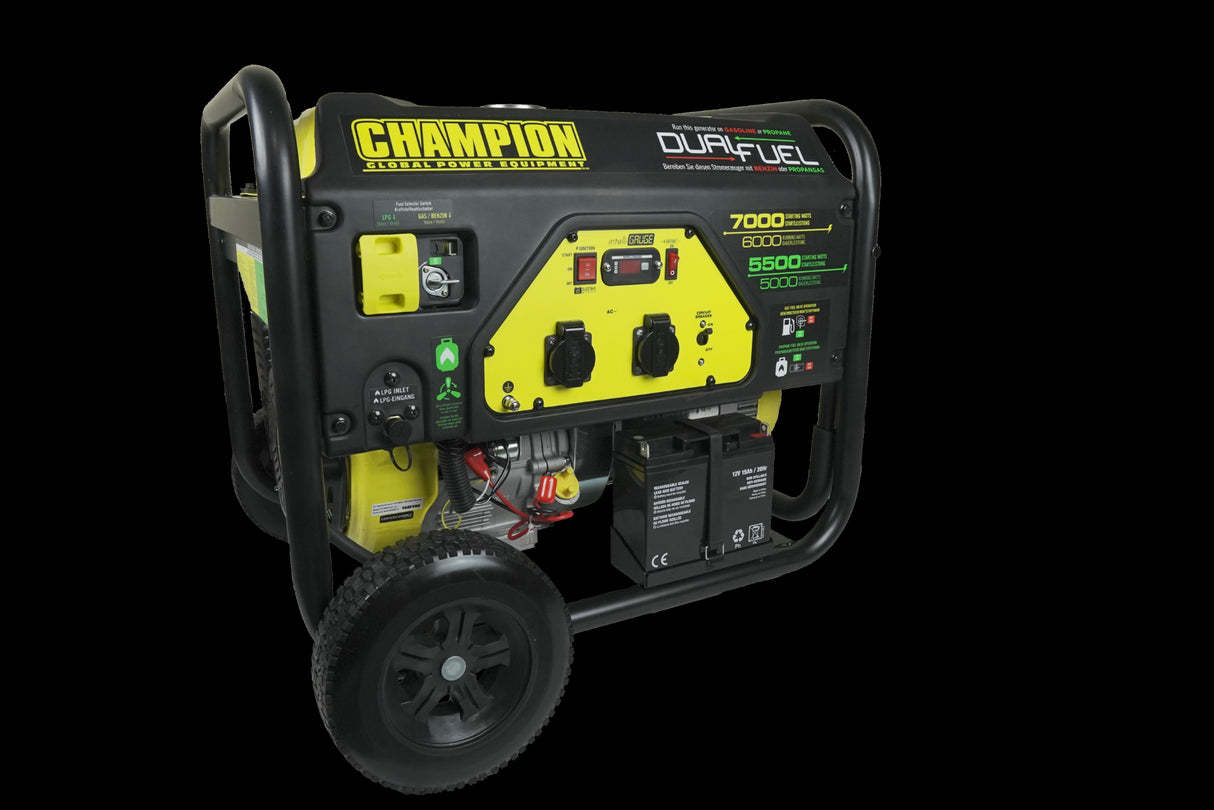 Power generator CHAMPION 7000 Watt LPG Dual Fuel Generator with electric starter