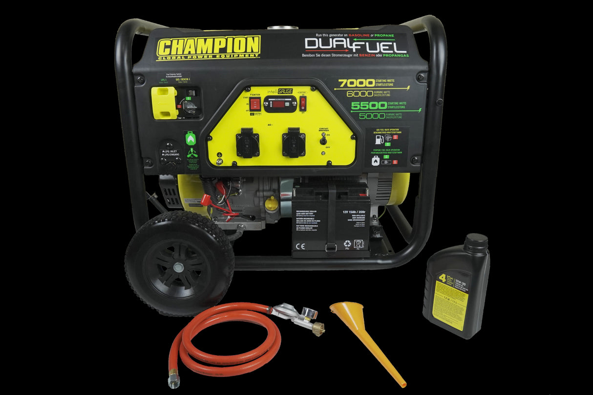 Power generator CHAMPION 7000 Watt LPG Dual Fuel Generator with electric starter