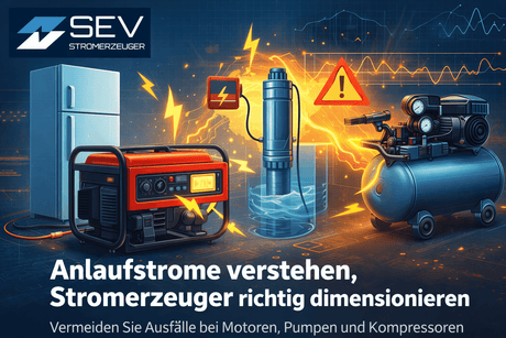 Anlaufströme verstehen und Stromerzeuger richtig dimensionieren: So vermeiden Sie Ausfälle bei Motoren, Pumpen und Kompressoren - SEV