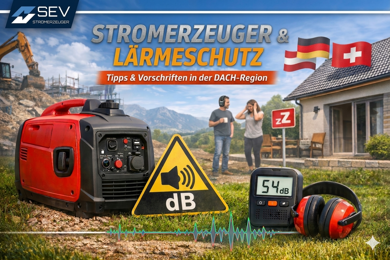 Wie laut ist ein Stromerzeuger wirklich? Lautstärke, Aufstellung, Schallschutz und Vorschriften in der Praxis - SEV