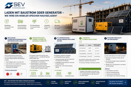 Wie wird ein mobiler Batteriespeicher auf der Baustelle geladen? - SEV