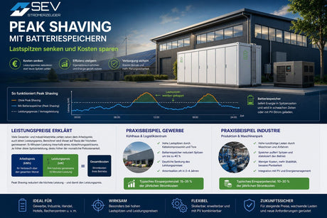 Peak Shaving mit Batteriespeichern – Lastspitzen senken und Kosten sparen - SEV