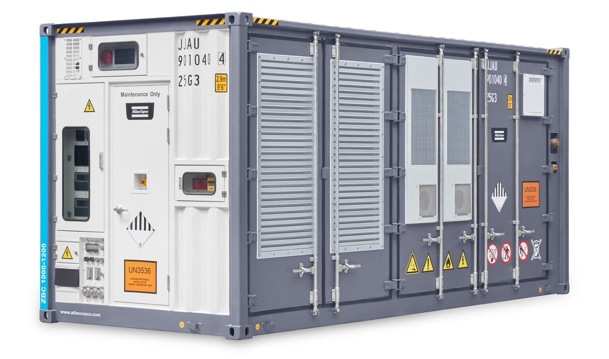 Sev Container Atlas Copco ZBC 1000-1200 Batteriespeicher – 1,2 MWh | Megawatt ...